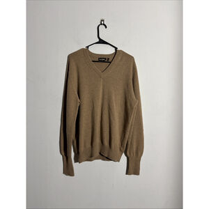 EUC MEN’S PAUL STUART CASHMERE SWEATER SIZE MEDIUM M BROWN V NECK JACKET PULLOVE